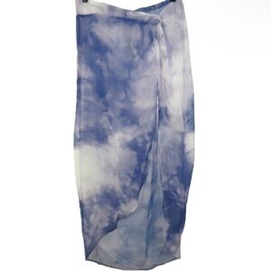 NWT HALARA Blue Tie-Dye Swim Coverup, split and knot waist.  Flowy size M.